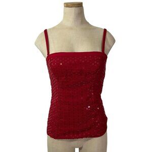 Intimissimi tank top Women's 6 red sequin tank top removeable straps